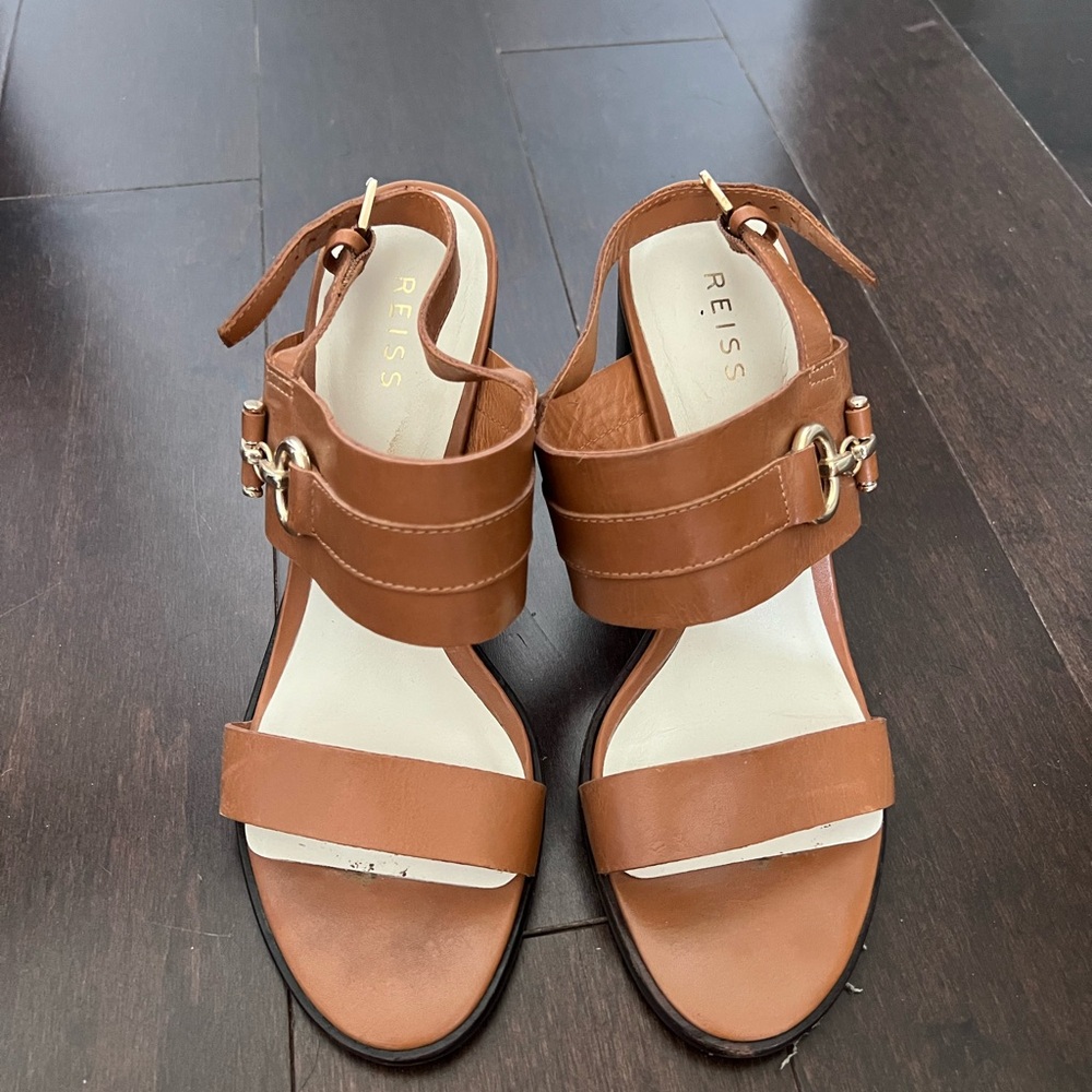 Reiss Tan Leather Women's Sandals